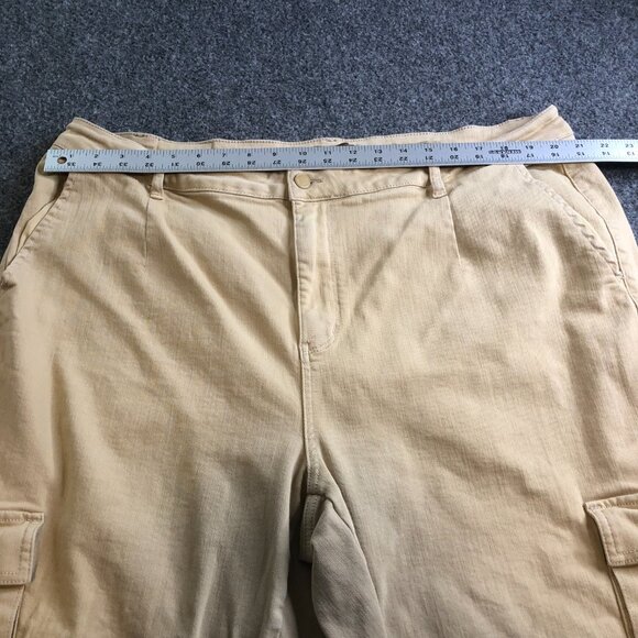 Judy Blue Jeans Womens 24W Beige Cargo Pockets Flap Pocket Wide Leg Garment Dyed - Picture 5 of 12